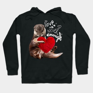 Otter and soft red heard Hoodie